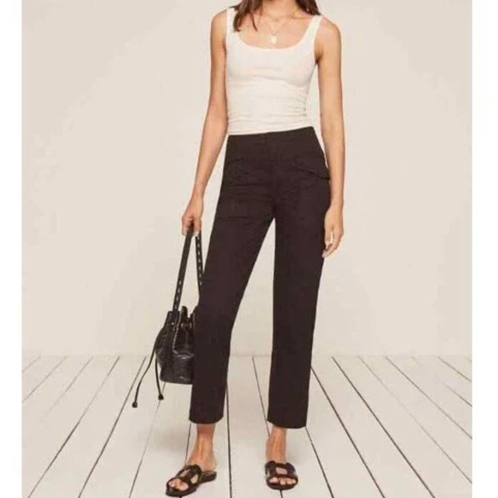 Reformation black cargo ankle pants size 28